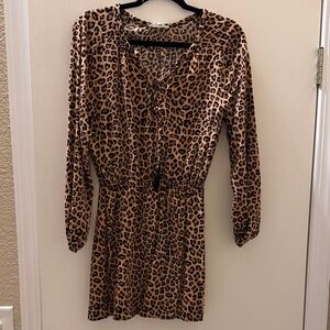 Eesome Animal Print Long Sleeve Dress